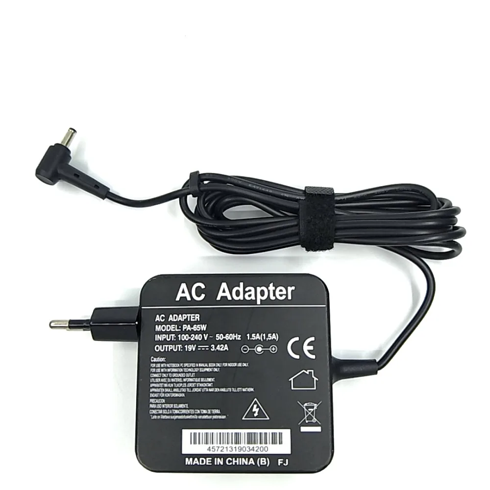 Адаптер питания для ASUS UX21A UX303 UX300 S200E X201E X503M X553M UX305 UX32A UX31A 19V3.42A 65 вт 4 0*1 35 мм