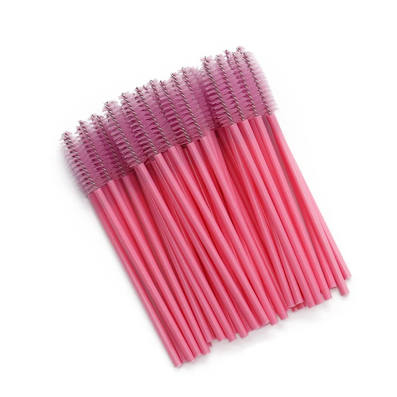 Pink To Pink 50 шт./лот Одноразовые ресниц расческа щетки для туши ресницы индивидуальные аппликатор Для женщин инструменты для макияжа; красота M03809 - Handle Color: Pink To Pink