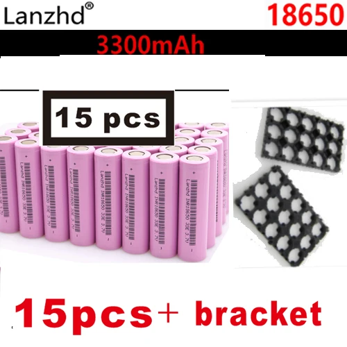 15 pcs and bracket 8-30 шт 18650 с фиксированным кронштейном батареи 3,7 V Li ion 3300mAh 30A 18650VTC7 INR18650 батарея 18650 держатель и Сращивание кронштейн - Цвет: 15 pcs and bracket