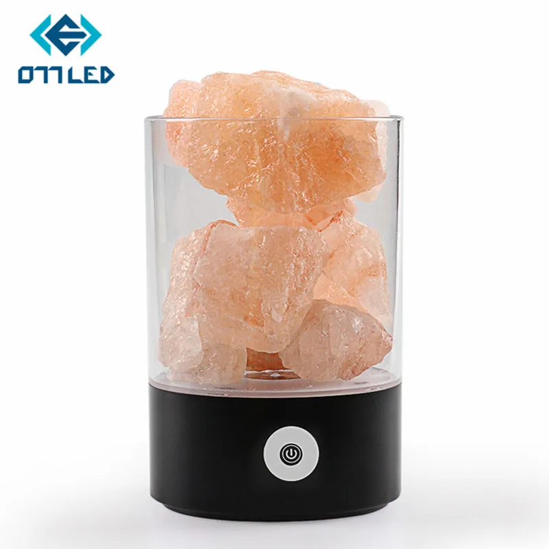 Натуральная Гималайская соляная лампа Светодиодная USB кристаллический