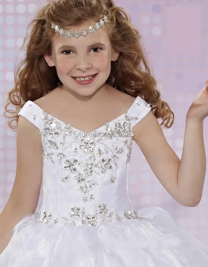 Hot Sale 2016 Crystal Luxury girls pageant dresses Organza Flower Girl Dresses Tiered Ruffles holy communion | Свадьбы и торжества