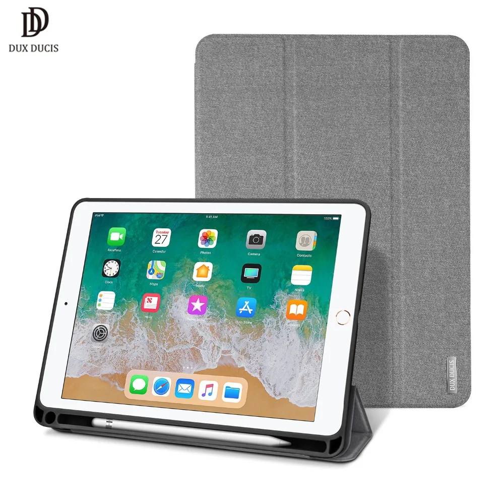 DUX DUCIS умный чехол для iPad 9 7 2018 Pro 10 5 2017 кожаный флип 12 с держателем карандаша|Чехлы