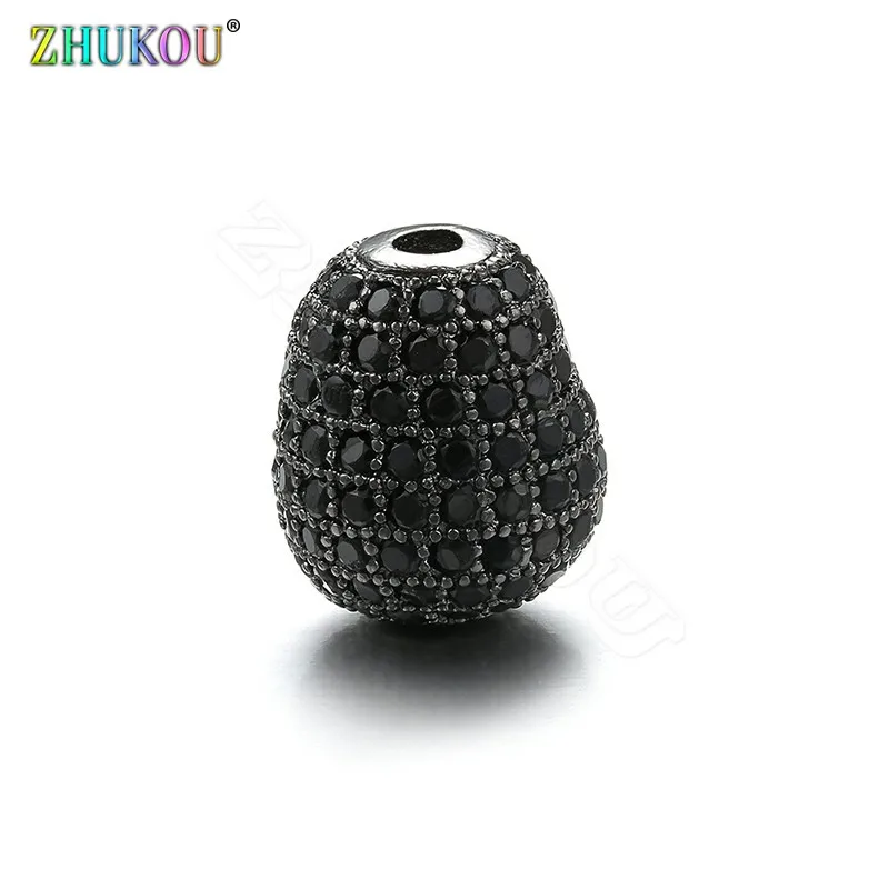 ZHUKOU 10 мм * 12 латунные кубические циркониевые круглые бусины для DIY ювелирных
