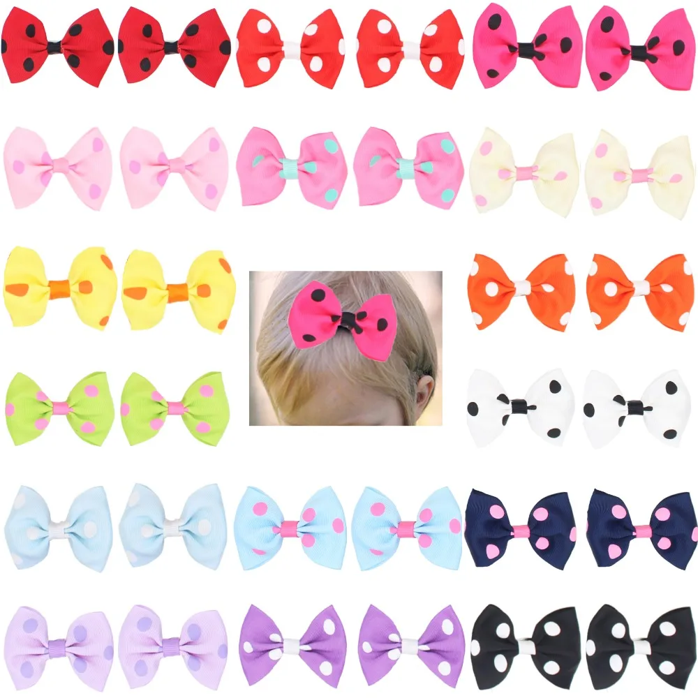 32 шт. (16 пар) 3 дюйма в горошек бутик детские заколки для волос девочек цветок