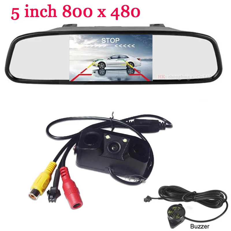 Зеркало заднего вида для парковки автомобилей 3 в 1 с видеомонитором камерой и