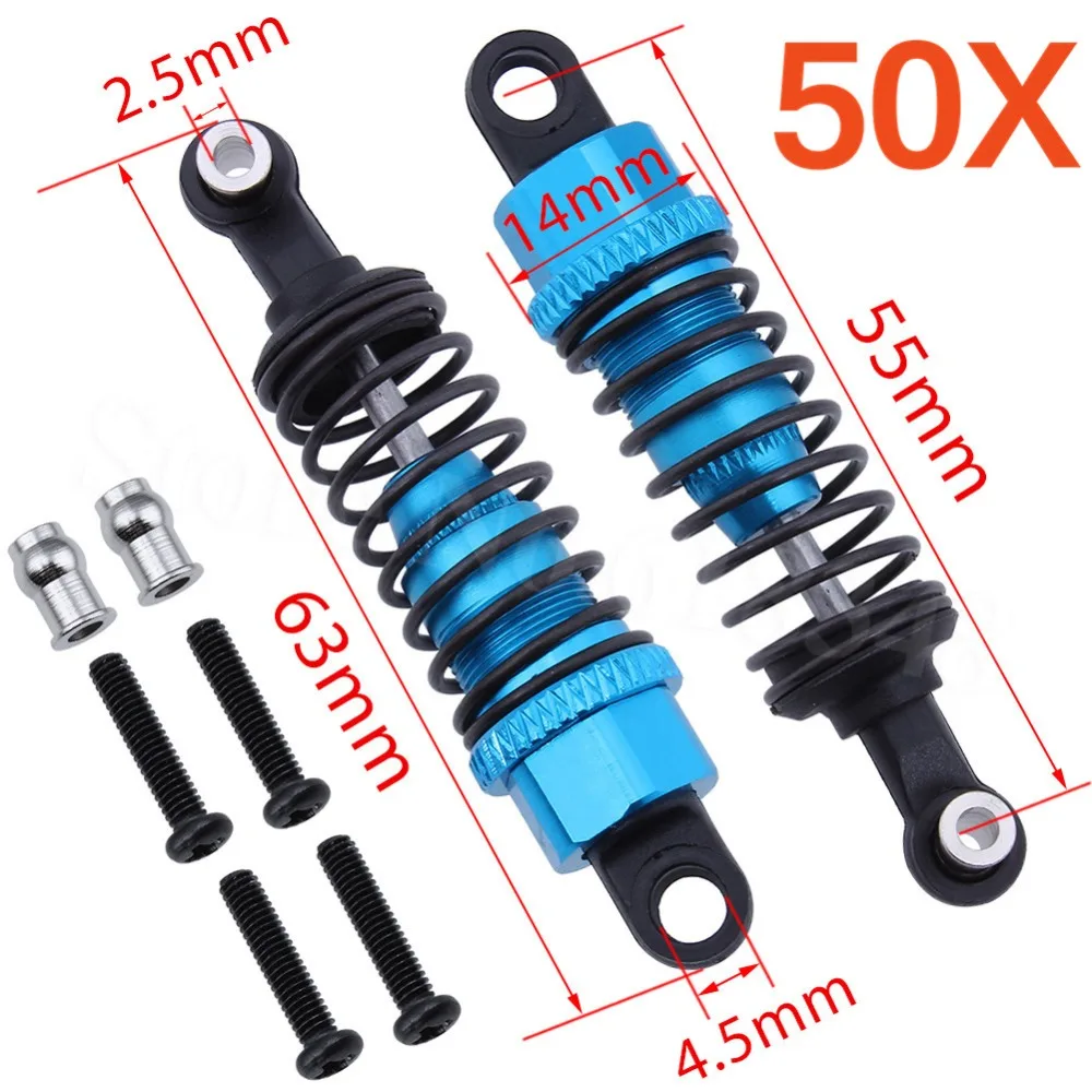 

100 шт. алюминиевый Собранный амортизатор для 1/18 WLtoys A949 A959 A969 A979 K929 RC запасная часть автомобиля A949-55