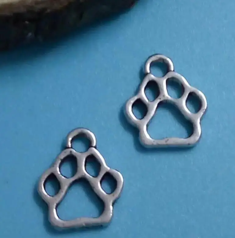 100 шт. ювелирные кулоны сердечко с принтом лап разных типов аксессуары для