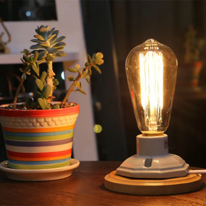 Винтаж Настольная лампа для Спальня настольная luminaria Edison дома светильник ing