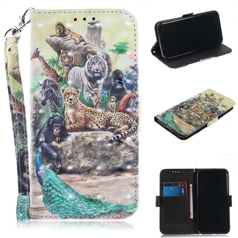 Zoo Кожаный флип-чехол для телефона для Samsung Galaxy J3 J4 Prime J6 J8 J5 J7 Pro S9 плюс A8 A6 A7 A9 Чехол-бумажник с карманами для карт чехол B42 - Цвет: Zoo