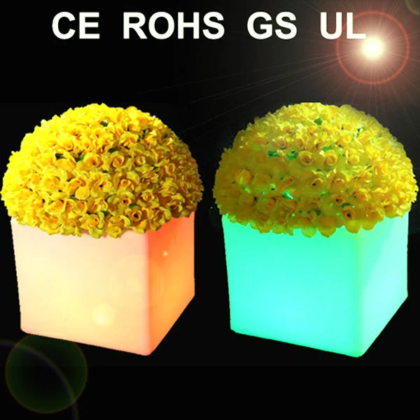 Square 16colours change control by remote  Cube LED Pot Planter for home or garden VC-F3838