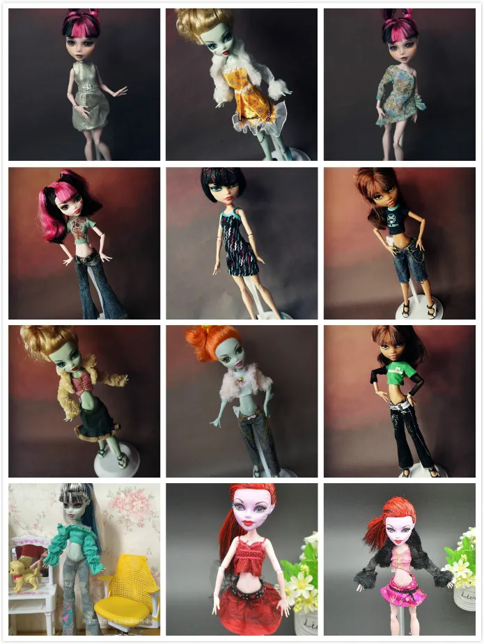 Оптовая продажа 15 шт./лот Одежда для кукол Monster High модный костюм оригинальная