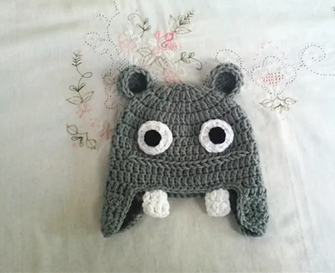 Детская шапочка для фотосъемки новорожденных Бегемот новорожденных/детская