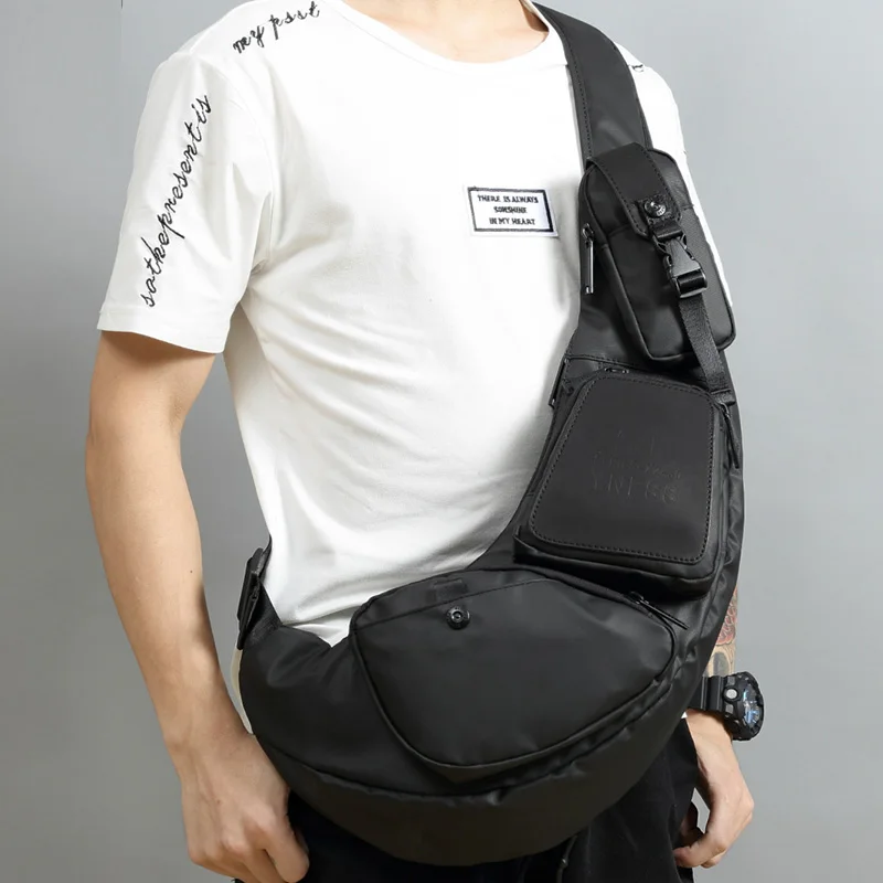Нейлоновые нагрудные сумки мессенджеры для мужчин Многофункциональный модный