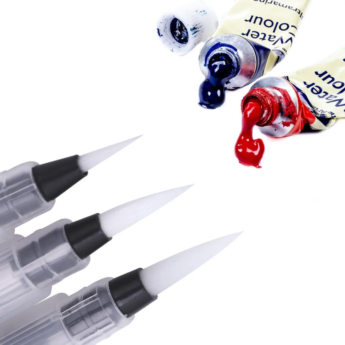 Набор водорастворимых кистей для рисования акварелью 3 шт. однотонные или