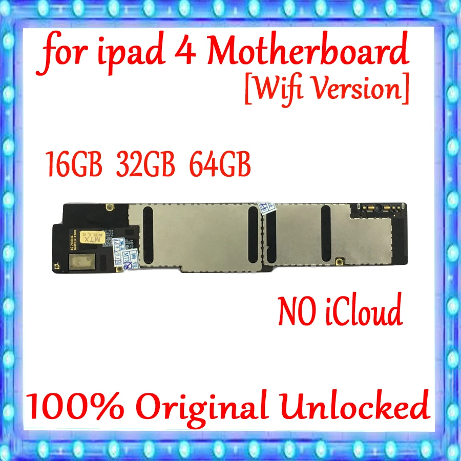 Заводская разблокированная материнская плата для ipad 4 с Wi Fi версией/аналогичная