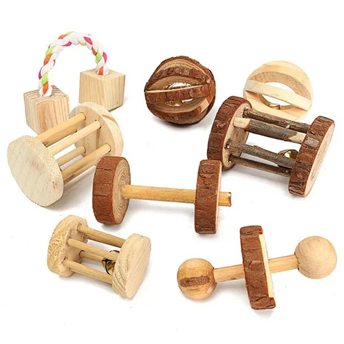 Деревянная мини игрушка для упражнений жевания зубов молярная кролика