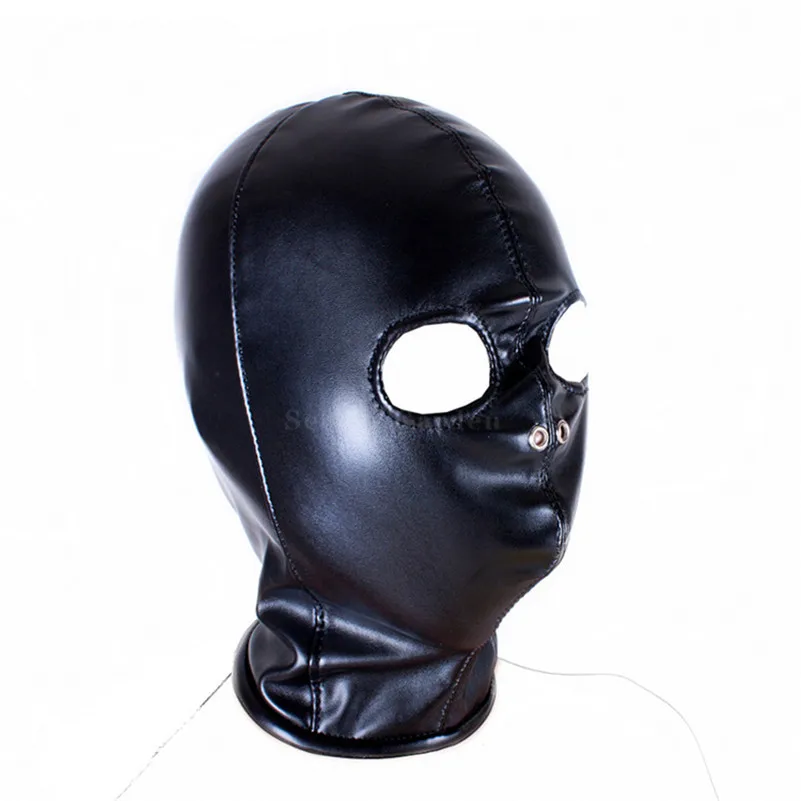 Morease Leather Hood Mask Sexy Bondage Fetish Mouth erotic Sex Toy For Woman Couple Restraint Adult Game juguetes | Красота и