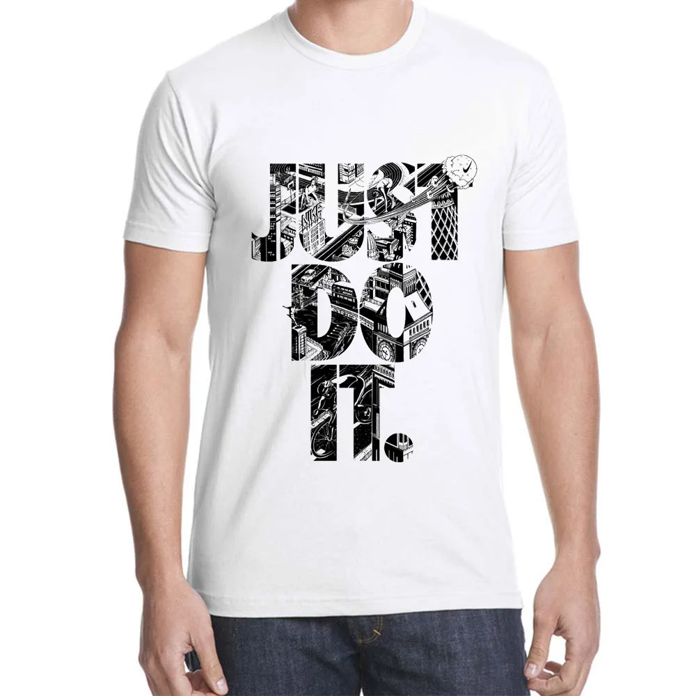 Новая мода письмо Just Do It футболка с принтом высокое качество Повседневное