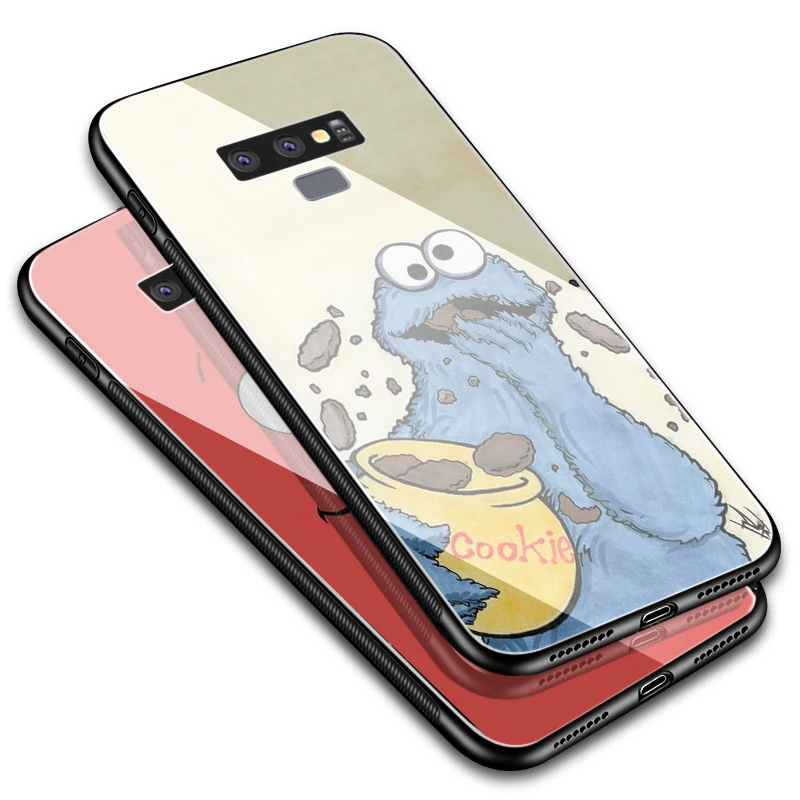 Стеклянный чехол Lavaza Elmo из ТПУ с изображением печенья для Samsung Note 8 9 S7 S8 S9 S10 A10 A20 A30