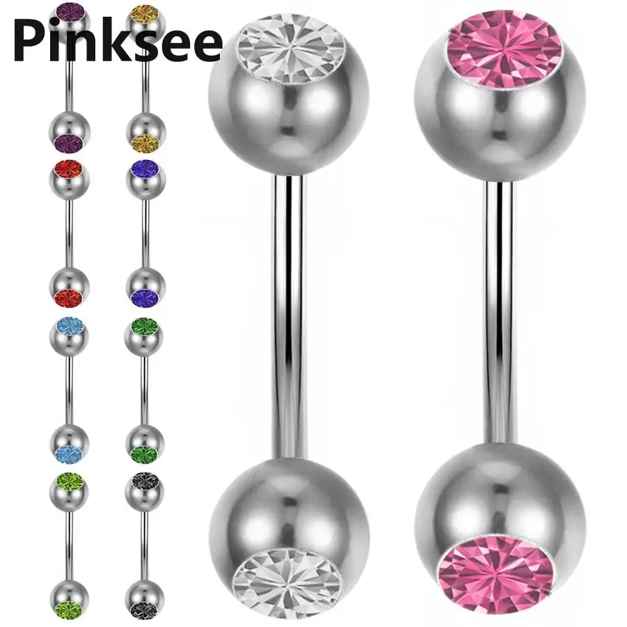 2pcs Surgical steel Eyebrow Nose Hoop Rings Lip Tongue Barbell Ear Cartilage Piercing Fashion Jewelry Assorted Colors | Украшения и