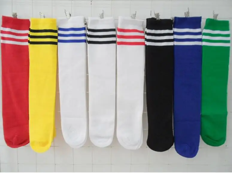 Детские футбольные носки для мальчиков однотонные Гольфы выше колена длинные