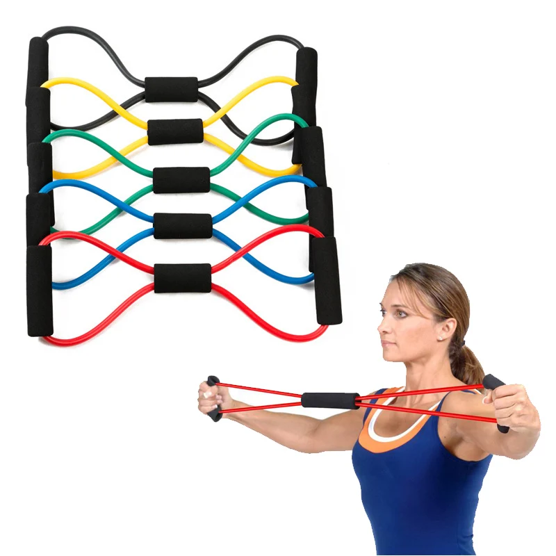 

8 Ultra Training Pull Rope Tube Resistance Band Exercise Cords for Yoga Fitness Workout,Body Building,Home Gym