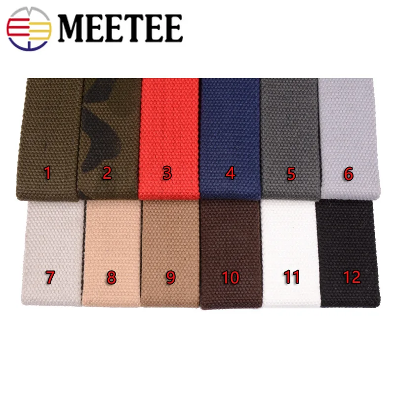 Meetee 1pcs 110cm 4mm Thick Woven Canvas Webbing Belt Suitable for Alloy Buckle DIY Manual Sewing Accessories BD349 |