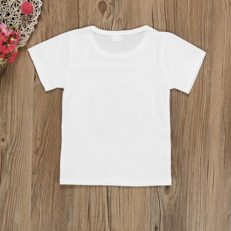 Одежда для малышей Обувь девочек короткий рукав письмо цветочные Sister футболка