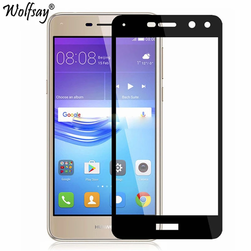 3D изогнутое полное покрытие закаленное стекло для Huawei Y6 2017 Защитная пленка