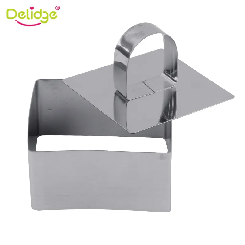 Square Delidge 1 шт. муссы формочки для печенья 3D из нержавеющей стали кондитерское печенье, фондан, пирог форма для выпечки свадебный торт украшения инструменты - Цвет: Square