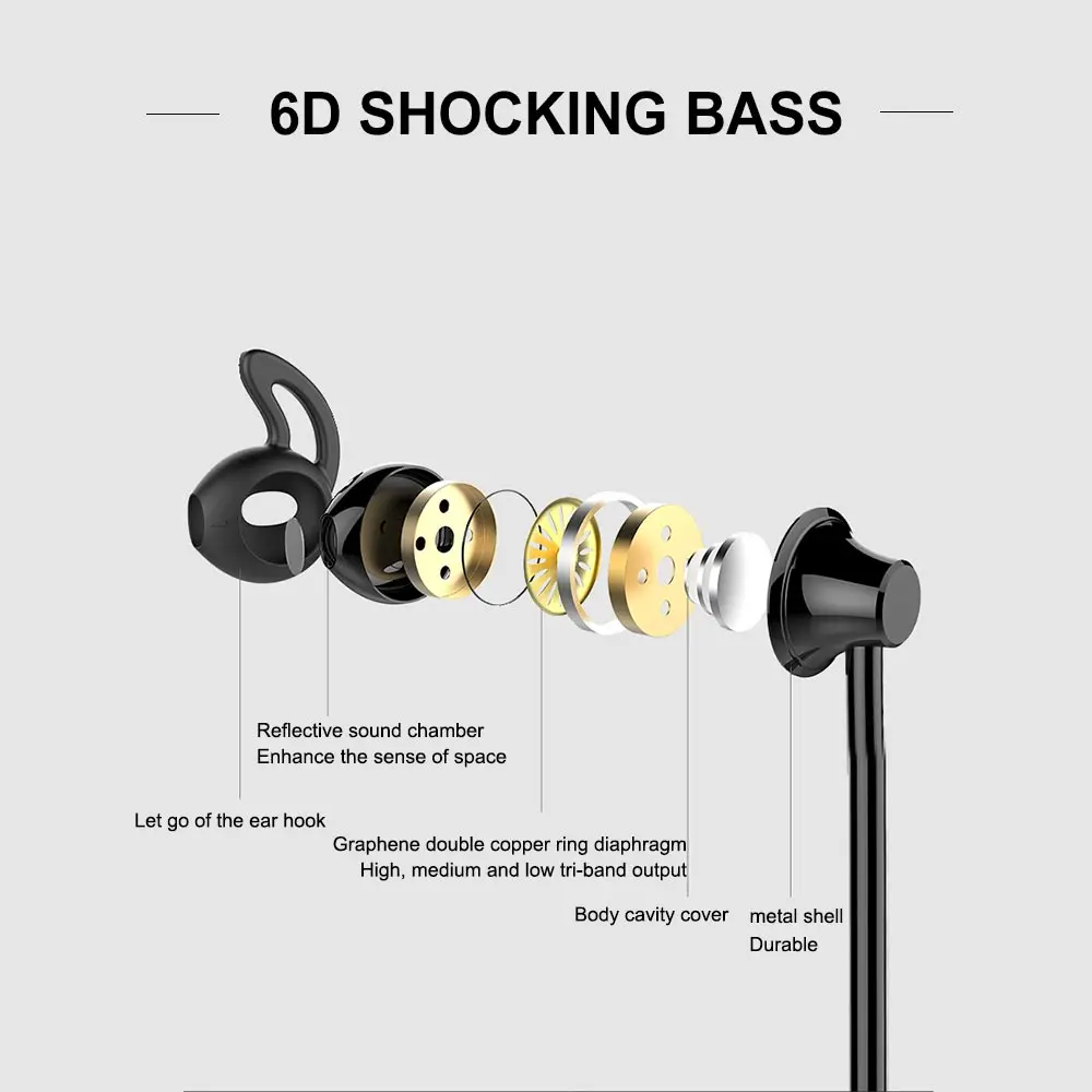 Спортивные Беспроводной наушники с креплением на шее Bluetooth 4 2 гарнитуры глубокий