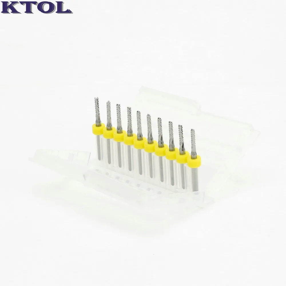 2 4 мм CNC Карбид PCB фреза инструменты Набор на контурный станок 10 шт. рыбий хвост