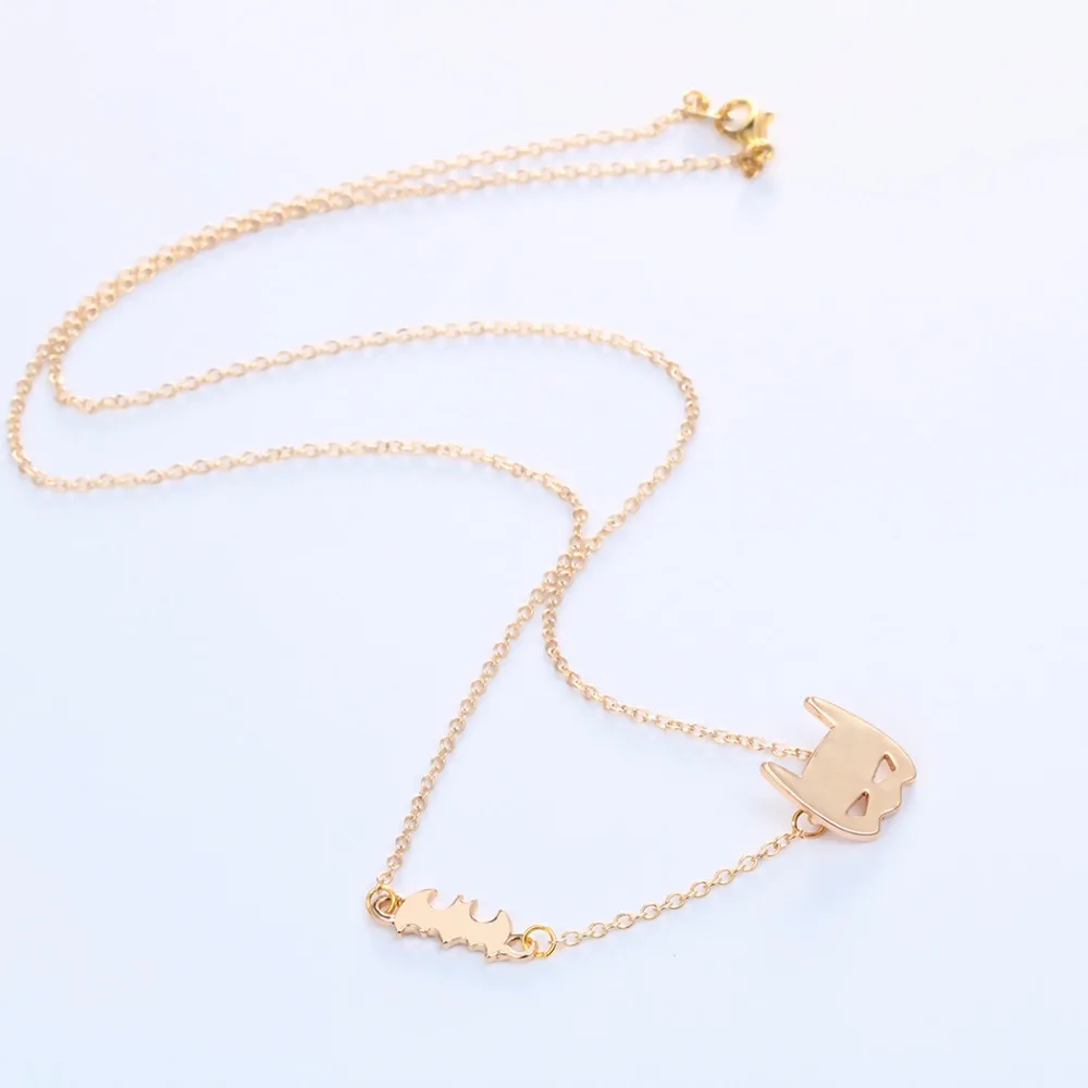 Daisies Batman Necklaces Bat Logo Silhouette and Mask Tiny Pendant Necklace For Women Girl Jewelry
