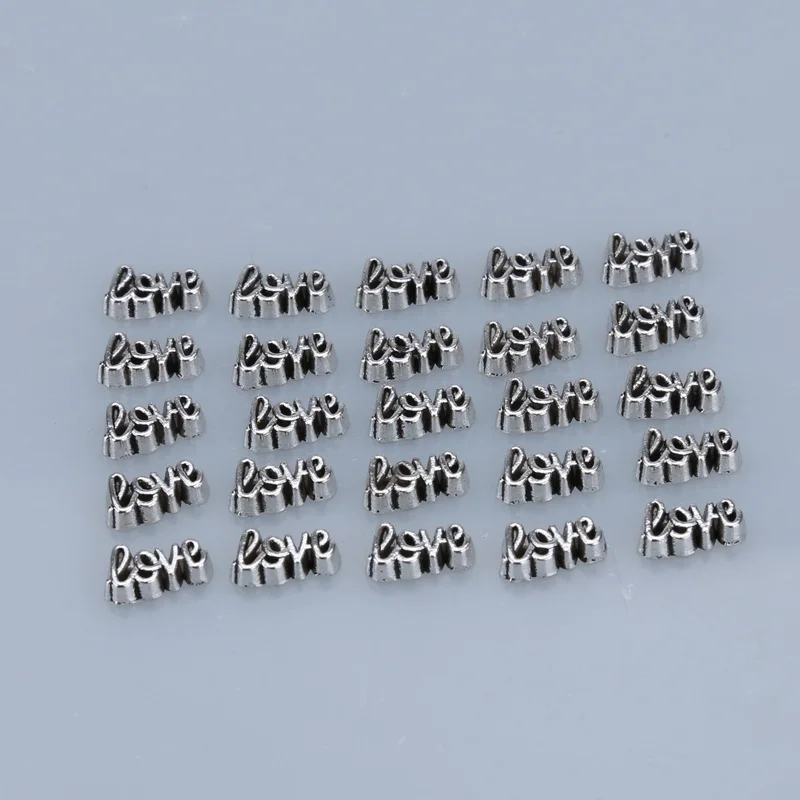 Серебряный цвет буквы любовь для стеклянной коробки плавающие амулеты ювелирные