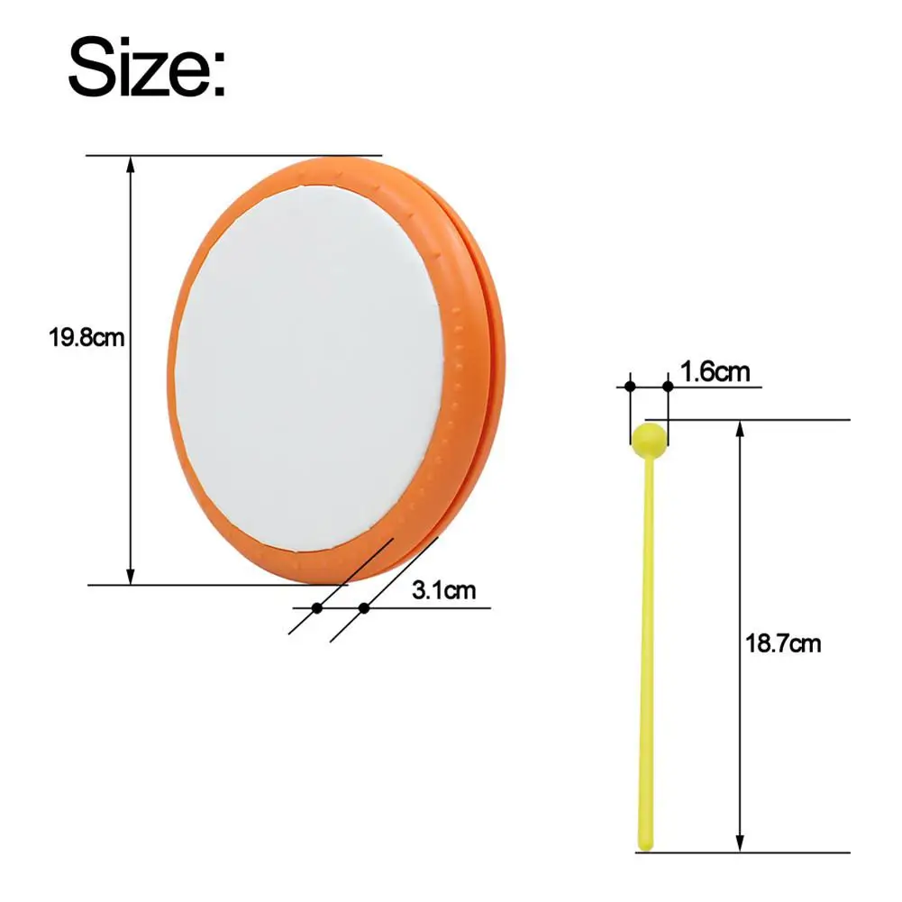 Drum Tambourine with Drumstick Plastic Percussion Instrument Artistic Performance Beautiful Musical Toy | Спорт и развлечения