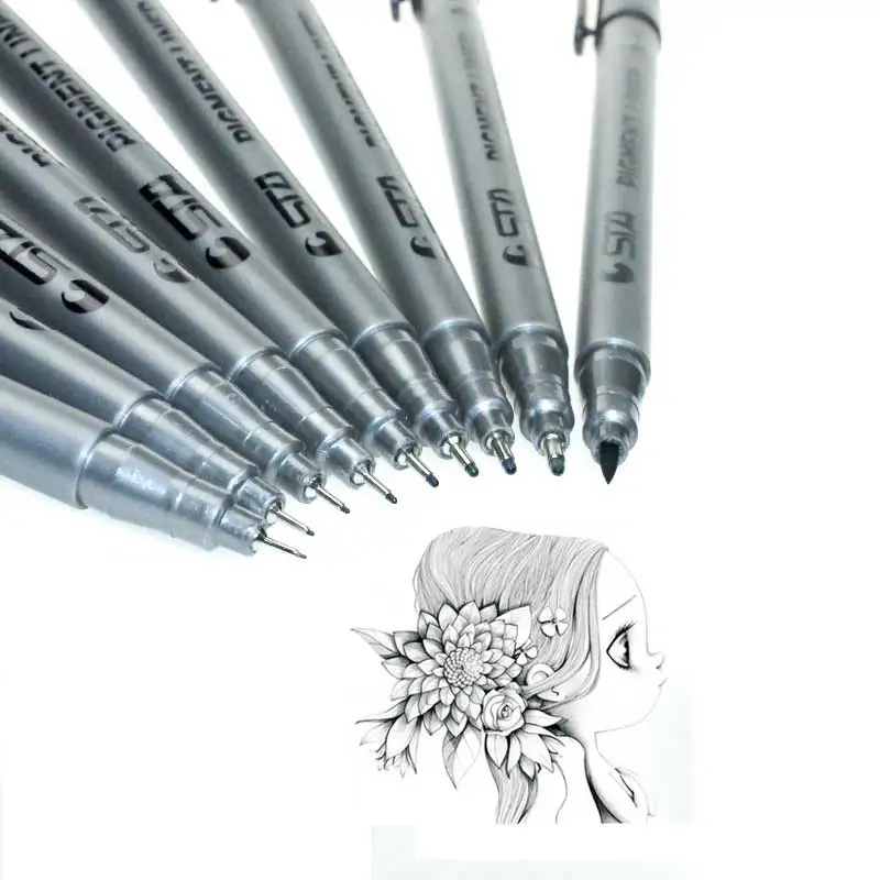 STA пигментный лайнер Pigma Micron чернильный маркер ручка 0 05 1 2 3 4 5 6 8 черный тонкий с