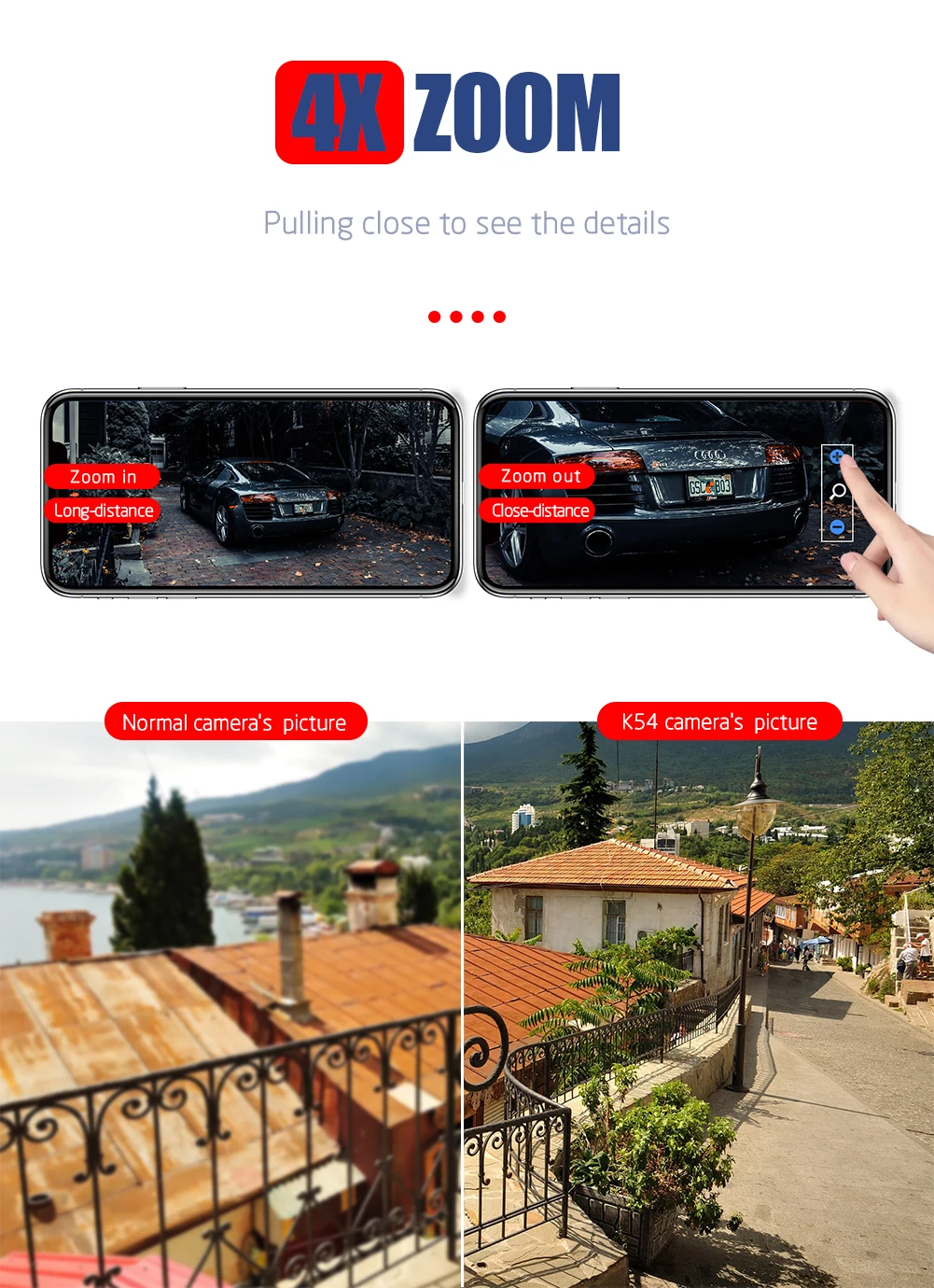 WANSCAM K54 1080P WiFi Беспроводная ip-камера FHD с автоматическим отслеживанием лица PTZ Pan Tilt 4X Zoom 2 Way Аудио CCTV наружная SD карта IR 50 м