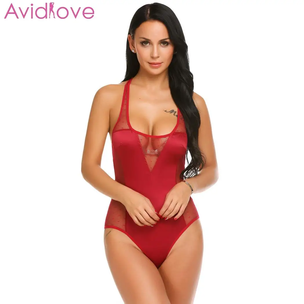 Женское нижнее белье Avidlove соблазнительное Кружевное боди с треугольным вырезом