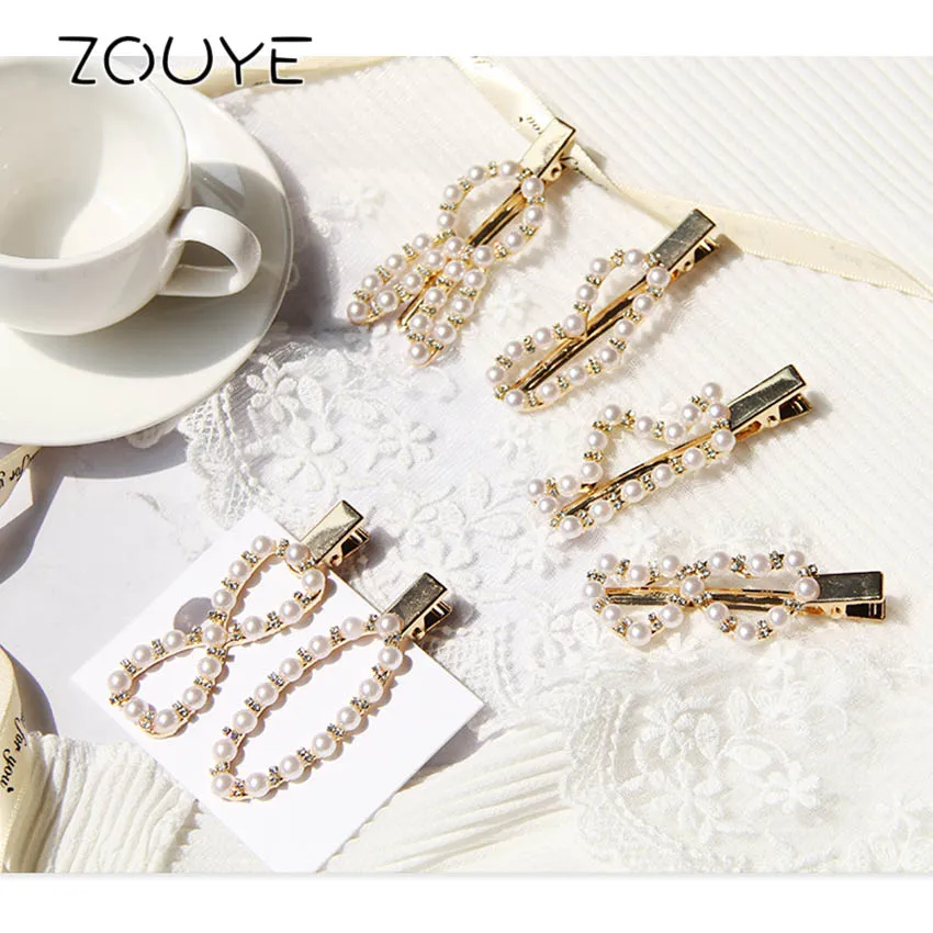 ZOUYE простота Феи искусственный жемчуг заколки для волос ювелирные изделия бант