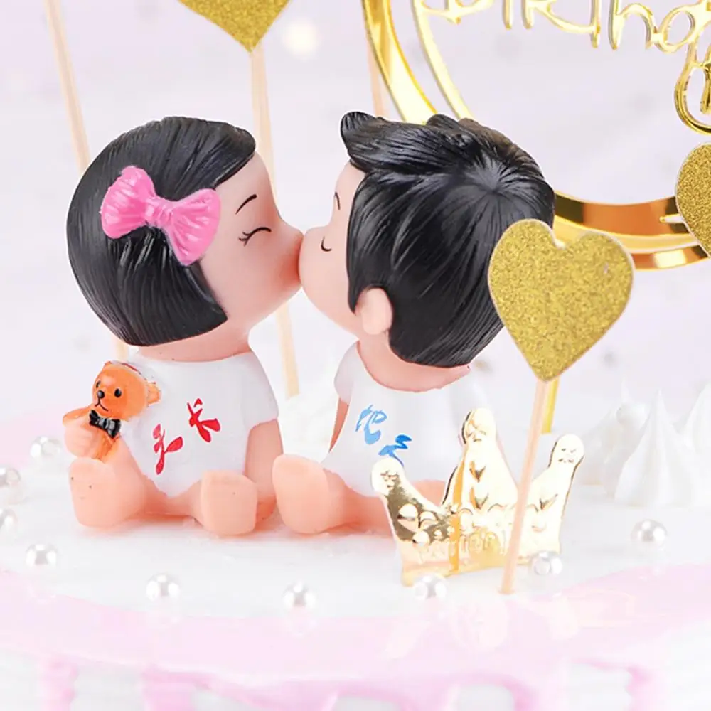 Kiss Doll DIY Cake Decoration Creative Couple Wedding Birthday Gift Party Decorating Supplies PVC Crafts Set | Дом и сад