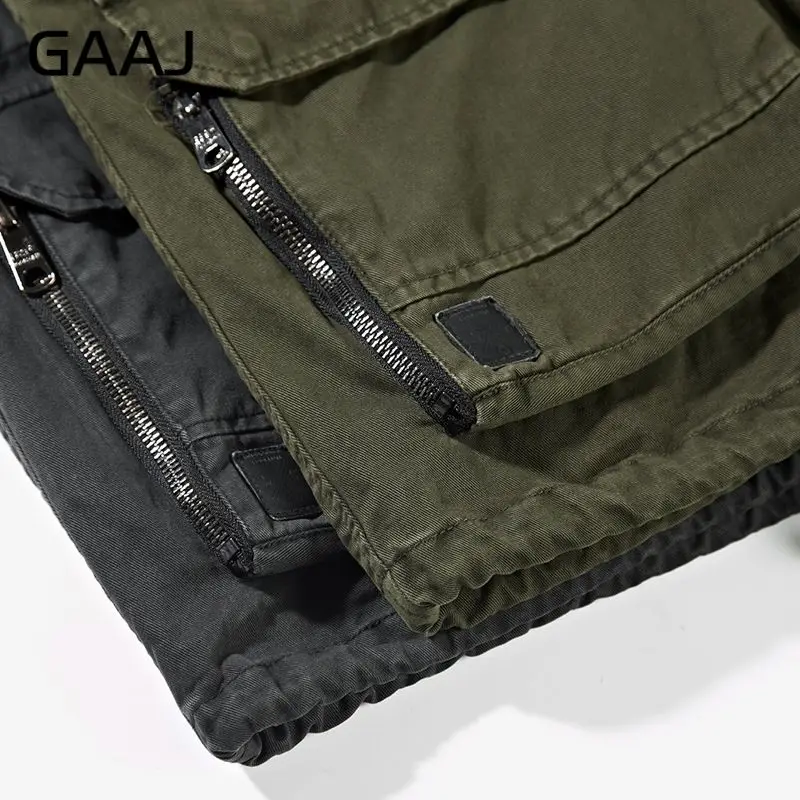 Мужская парка с меховым капюшоном GAAJ черная свободная из плотного флиса модель