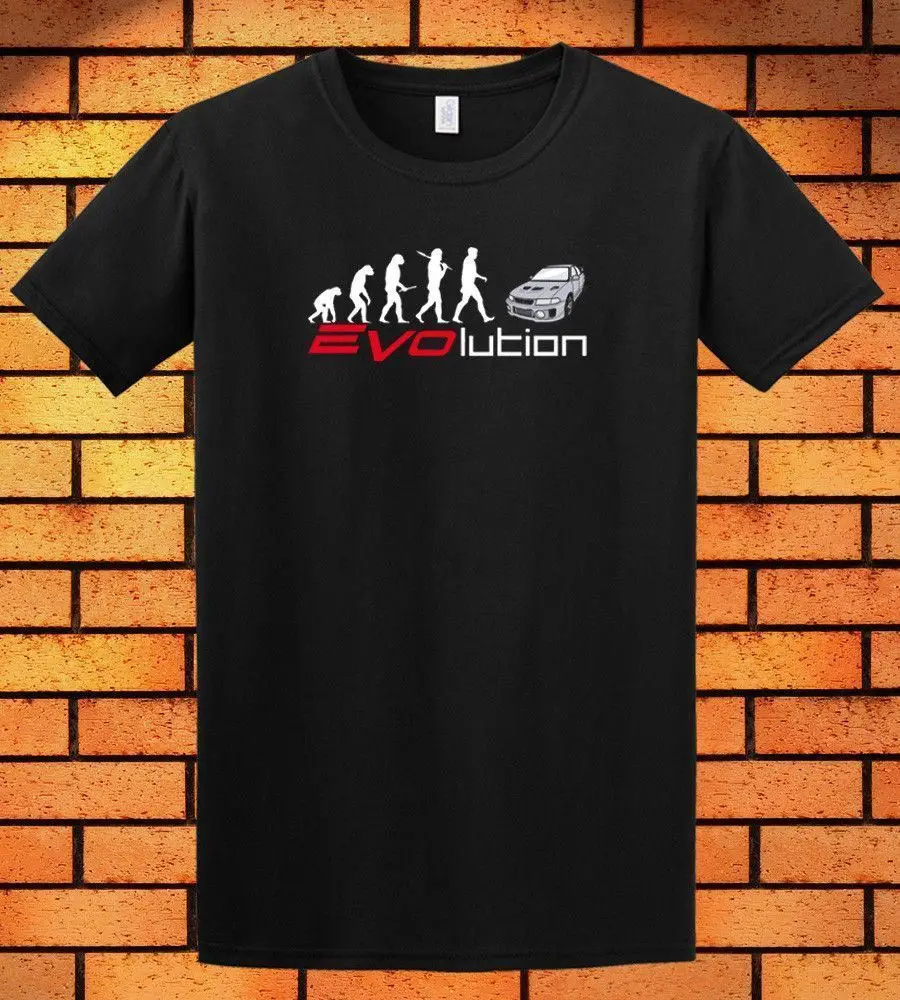 Mitsubishi Lancer Evolution футболка Для Мужчин's черный белый цвет короткий рукав Футболка