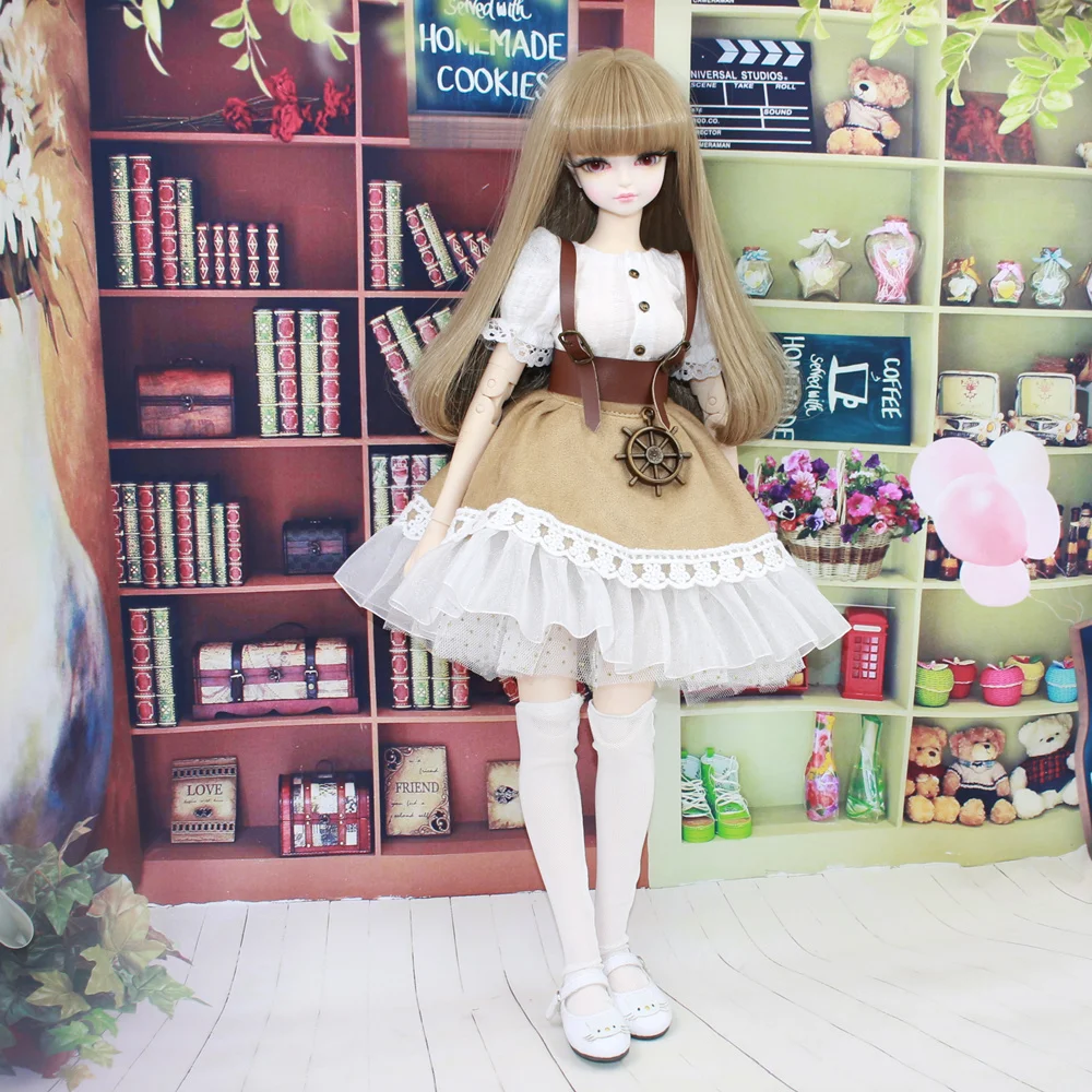 1/4 Одежда для куклы BJD, 45 см, наряд, кружевное платье, белая рубашка с чулком, Forturn Days Special Offe