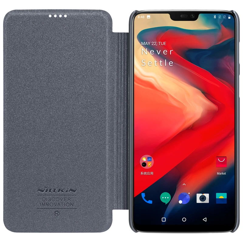 Кожаный чехол NILLKIN для Oneplus 6 Модный чехол-накладка с откидной крышкой мобильный