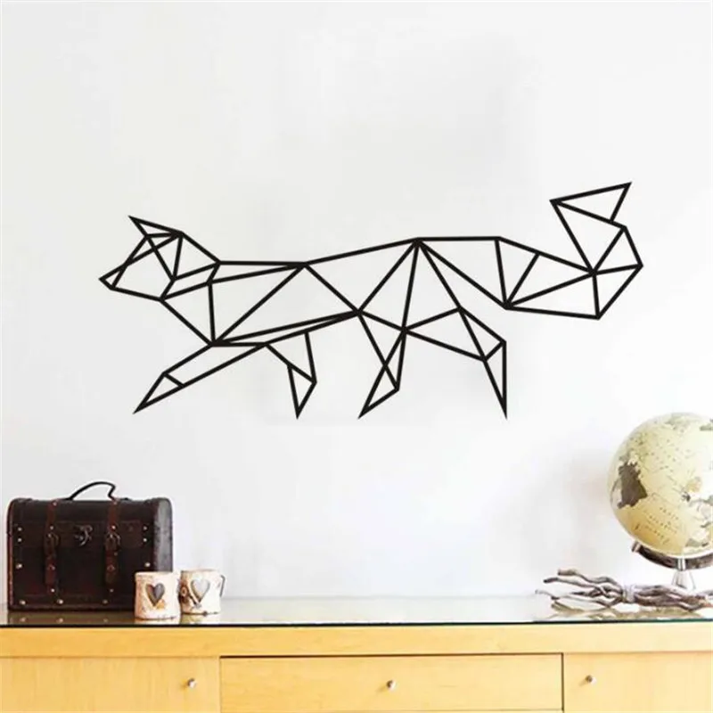 IDFIAF Geometric Bear Wall Decal Not all who wander are lost Sticker Art Decor Origami Design Mural quotes animal art | Дом и сад