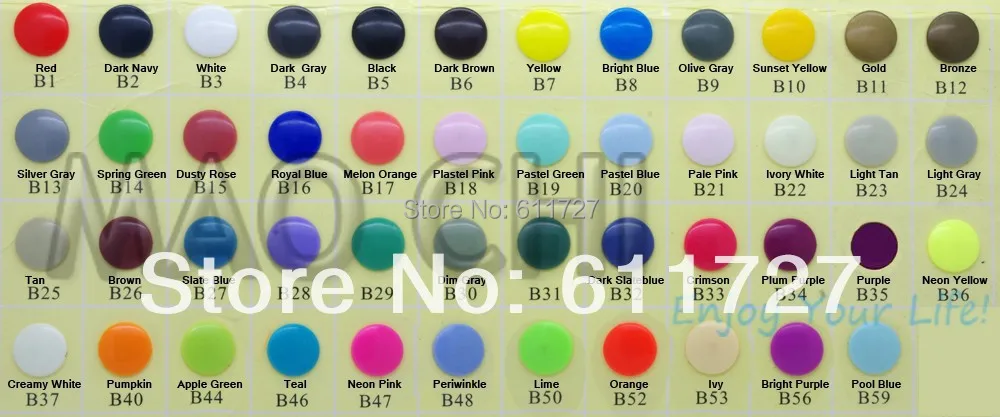 

{48 Colors for option 10 Colors mixed } KAM Brand 150 sets &1 KAM Pliers 20 T5 Glossy plastic Snap Button fastener buttons