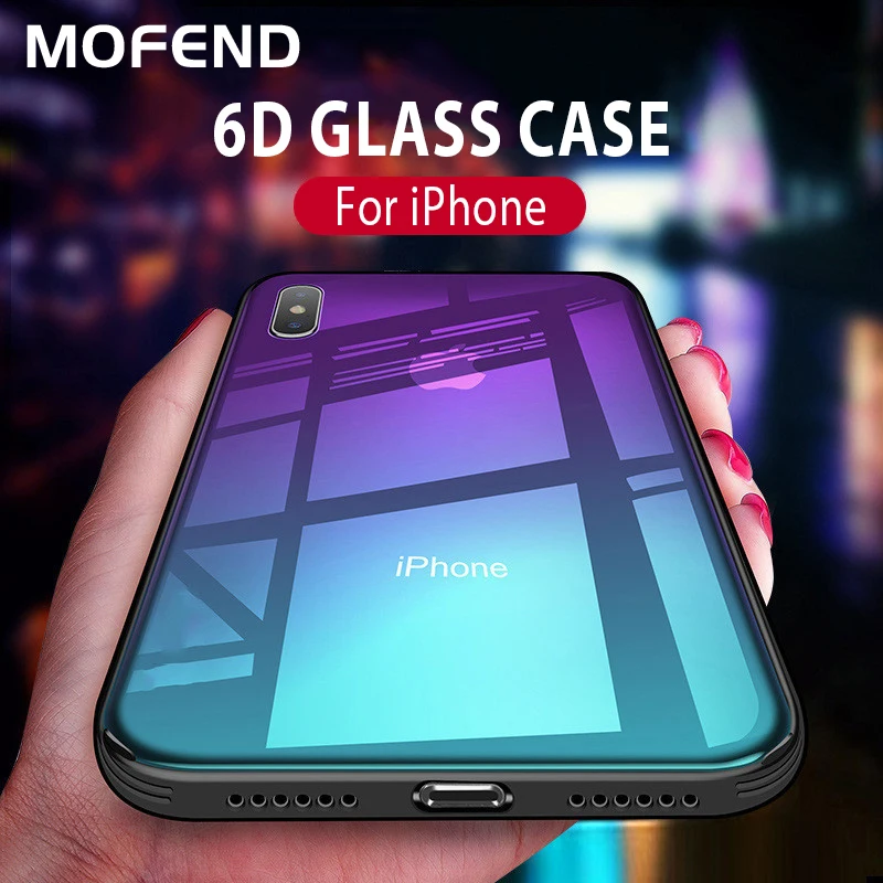 6D закалённое защитное стекло чехол для iPhone 6 6S Прохладный шаблон 7 8 X плюс задняя
