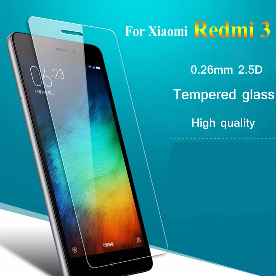 Screen Protector for Xiaomi Redmi 3 3S Pro Prime 0.26mm 2.5D Premium Tempered Glass Redmi3 S Phone Case Protective Cover | Мобильные
