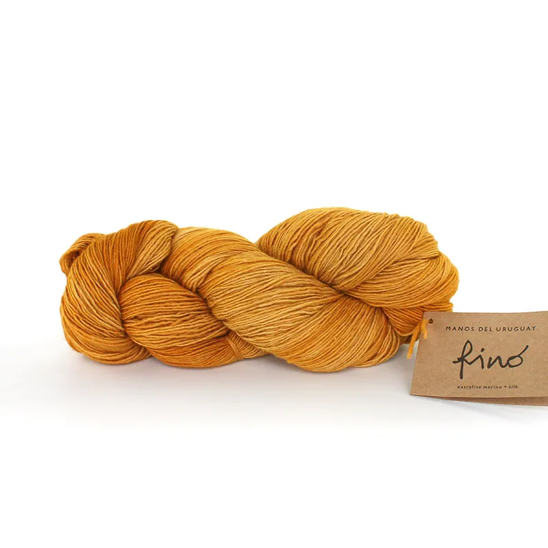 424 Gilt 1 шт. Manos Fino 70% экстрафиновая мериносовая шерсть 30% шелк смешанная пряжа ручная окрашенная пряжа из Парижа - Цвет: 424 Gilt