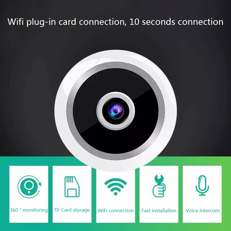 IP-камера PUAroom 960P 360 градусов скрытая камера рыбий глаз с ночным видением домашний